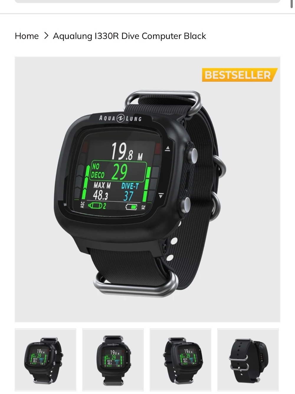 NWB AQUA LUNG i330R Dive Computer Watch - Black
